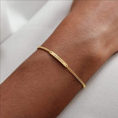 Personalised engraved silver bracelet