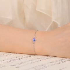 Adjustable evil eye bracelet featuring a cobalt blue charm – spiritual jewellery UK
