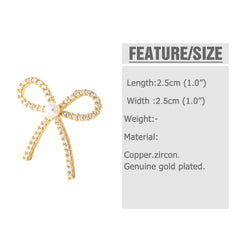 Bow Tennis Chain Earrings with crystal detailing