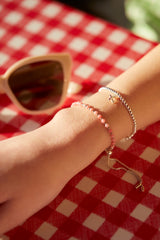 Elegant beaded bracelet made with pink tourmaline stones