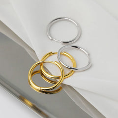 Unisex Black Stainless Steel Earrings