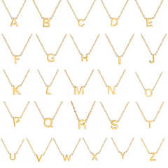 Personalised silver alphabet necklace with fine chain – letter jewellery UK