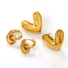 Heart-Shaped Stainless Steel Jewelry - Cute and Romantic