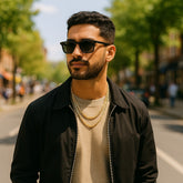 Unisex Black Stainless Steel Earrings