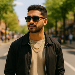 Unisex Black Stainless Steel Earrings