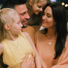 Silver Plated Mother and Daughter Necklace Set