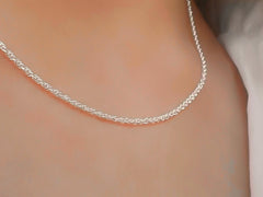 Sterling Silver Cable Chain Necklace 16" 18" 20" Inches