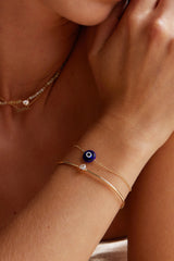 Classic evil eye bracelet with blue glass charm for protection