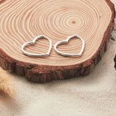 Sterling Silver Heart Hoop Earrings