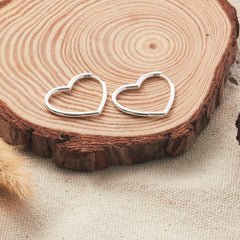 Sterling Silver Heart Hoop Earrings