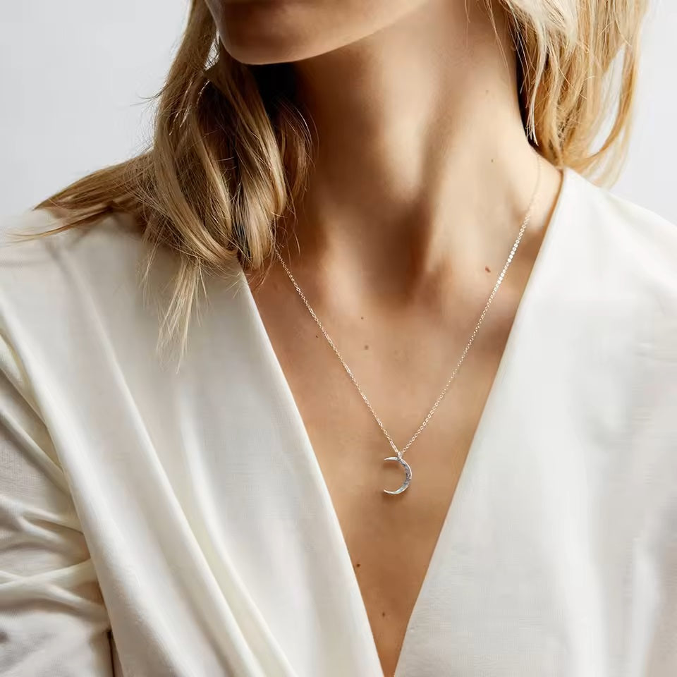 Dainty moon and star charm necklace with delicate chain – perfect gift idea