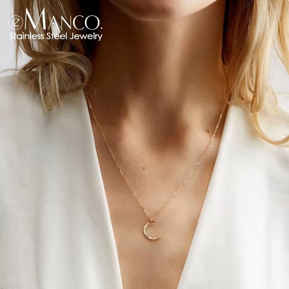 Gold moon and star pendant necklace for women – celestial jewellery UK