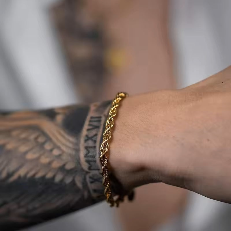 Gold rope bracelet