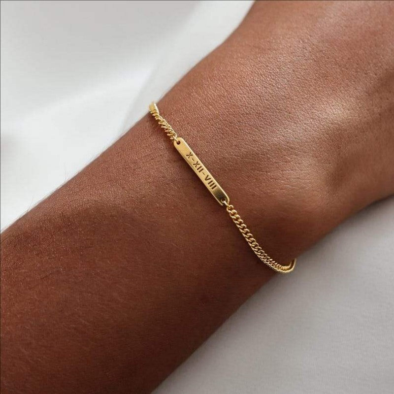 silver engraved bracelet 