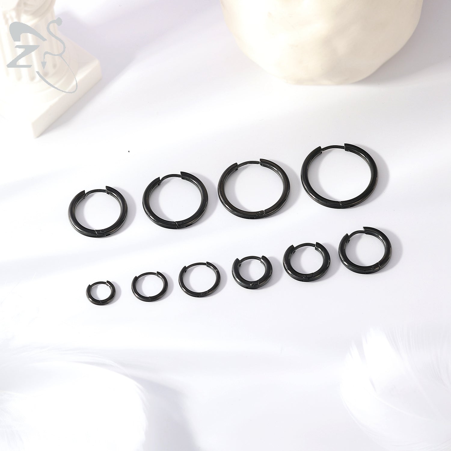 Black Hoop Earrings for women