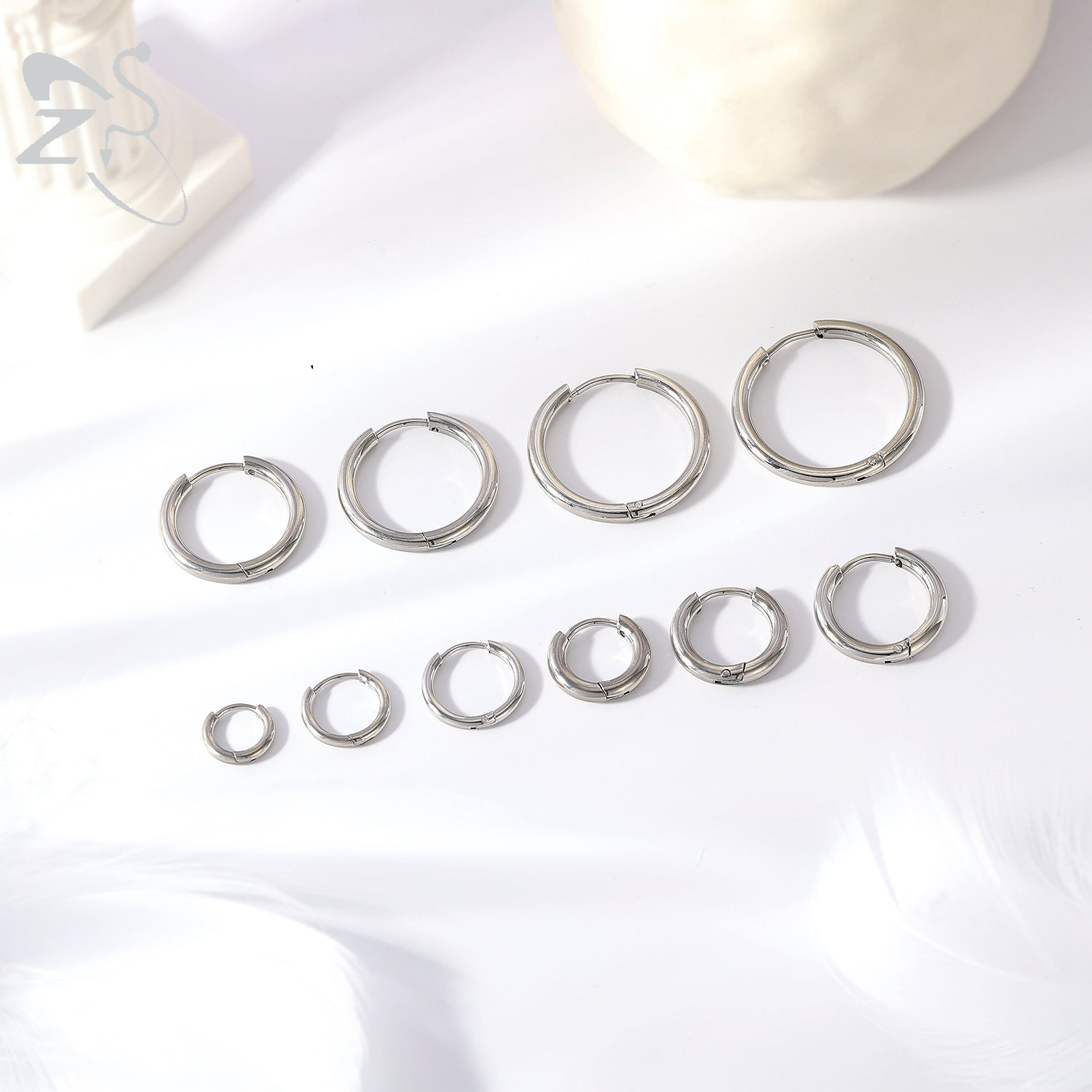 silver hoop earrings for women