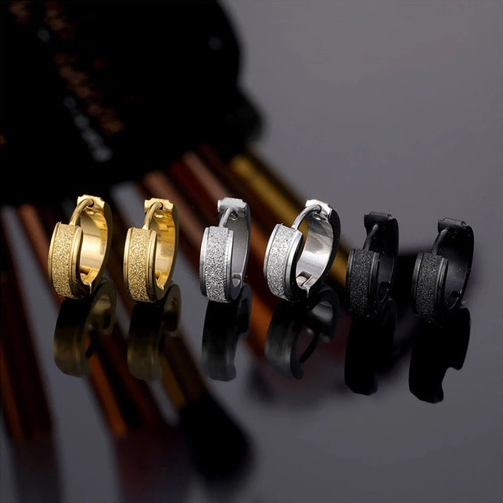 Luxury 18K Gold Plated Stainless Steel Hoop Earrings