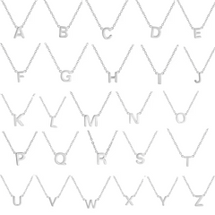 Custom silver letter necklace for women – elegant and dainty UK jewellery
