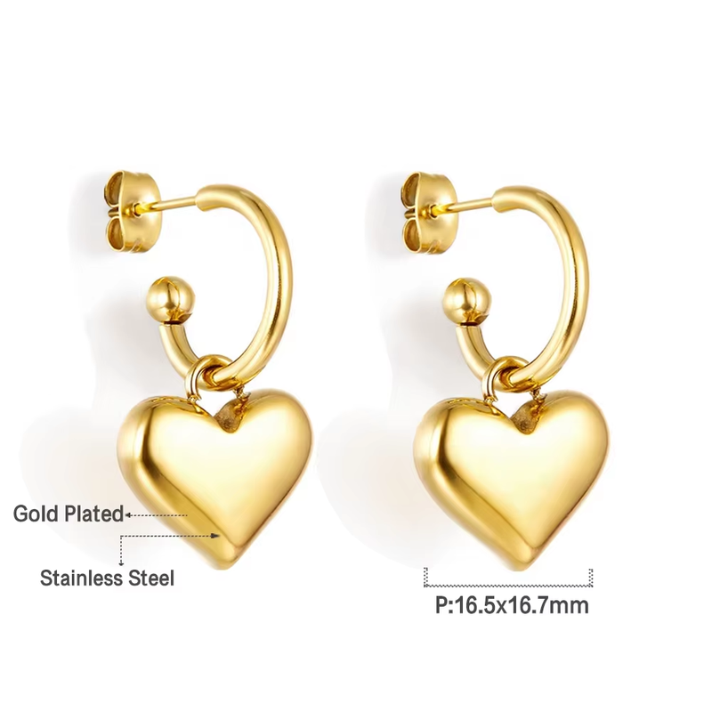 Heart-Shaped Stainless Steel Jewelry - Cute and Romantic