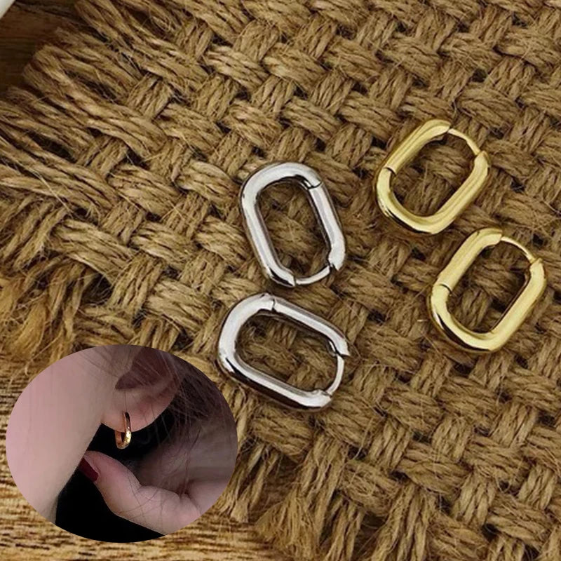 Stylish Vintage Geometric U-Shape Hoop Earrings