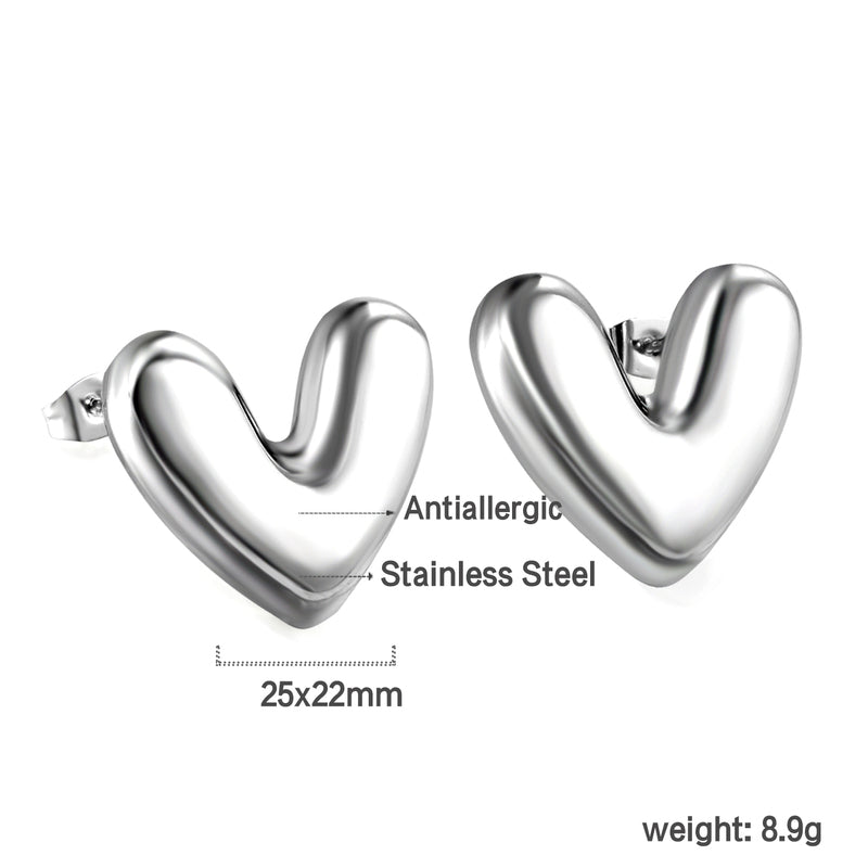 Heart-Shaped Stainless Steel Jewelry - Cute and Romantic