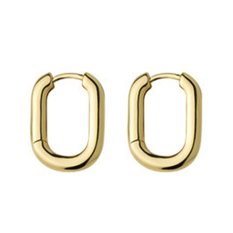 Stylish Vintage Geometric U-Shape Hoop Earrings