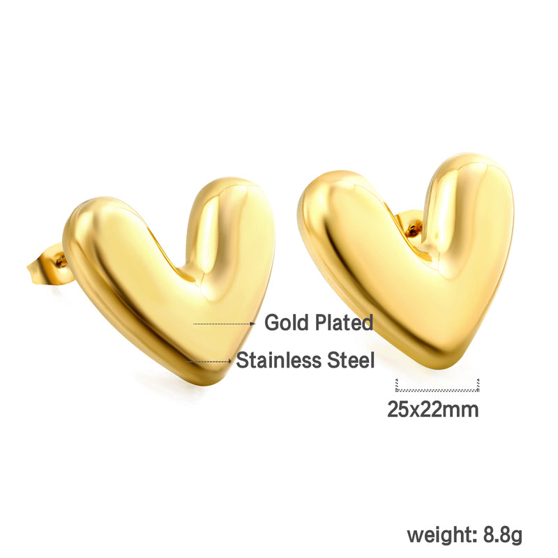 Heart-Shaped Stainless Steel Jewelry - Cute and Romantic