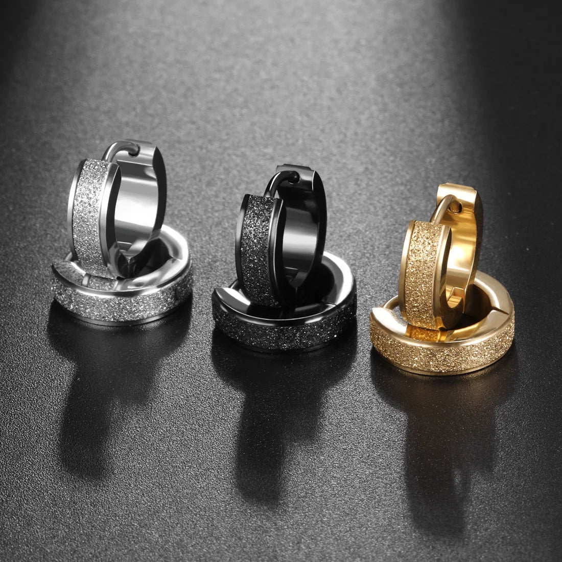 Luxury 18K Gold Plated Stainless Steel Hoop Earrings