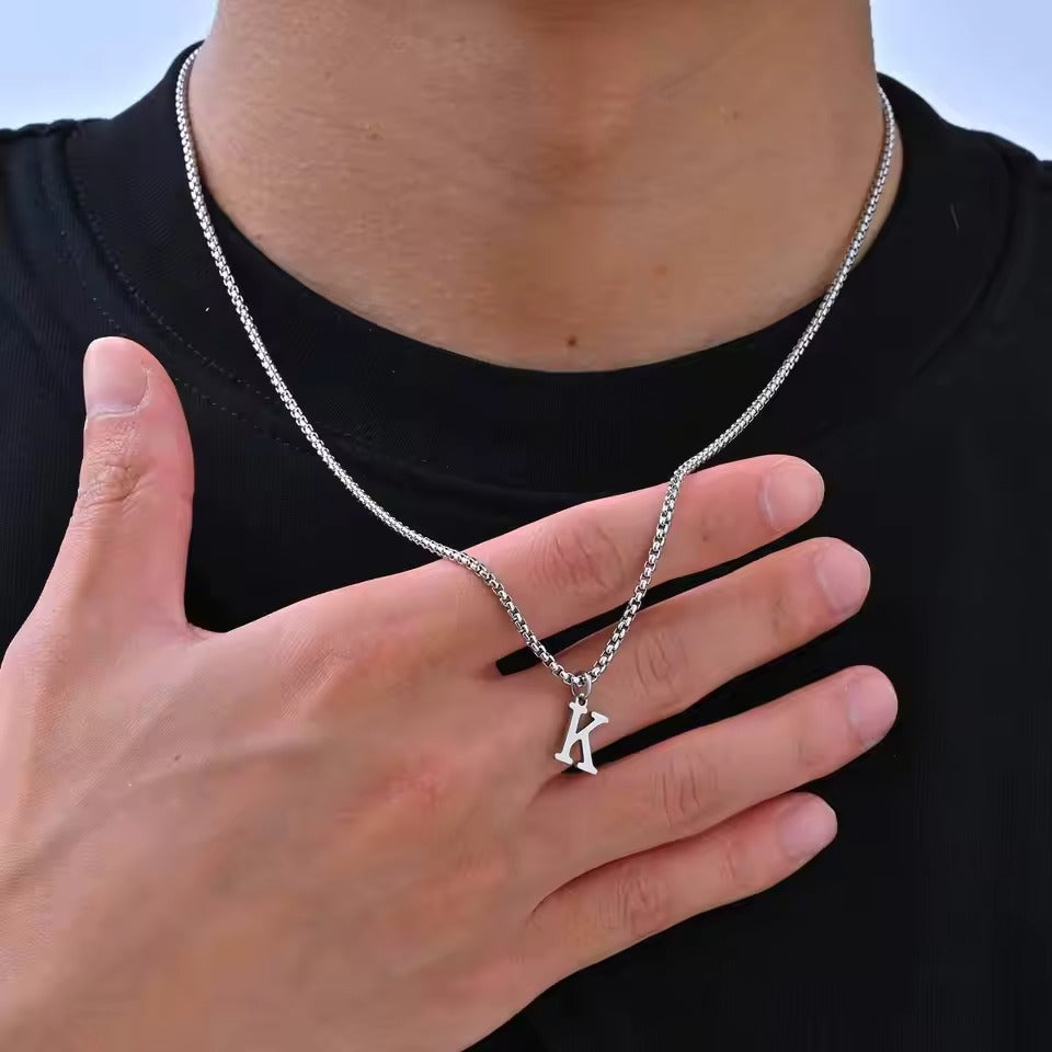 Personalised silver letter necklace for women – dainty everyday accessory